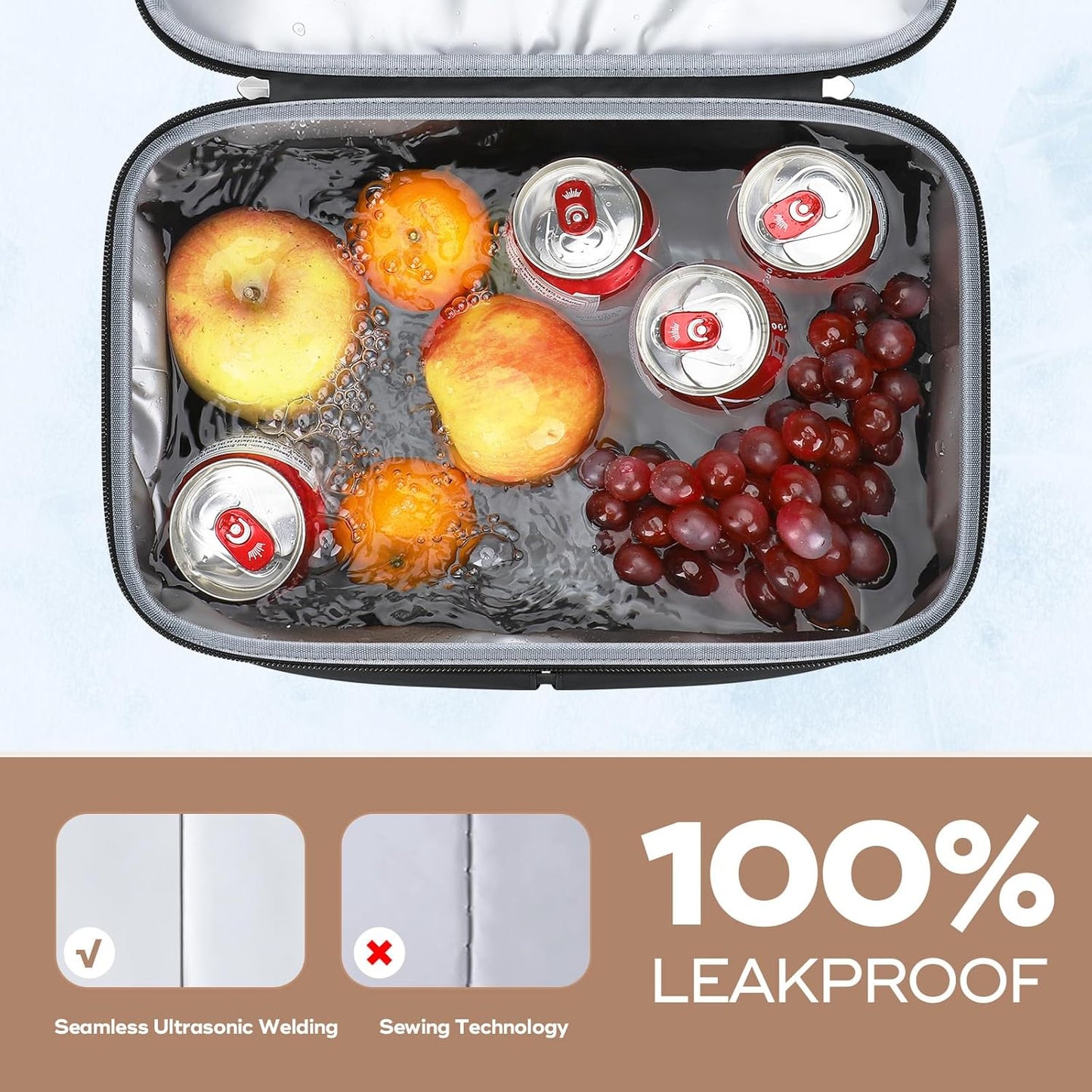 Maelstrom Cooler Backpack, 36 Cans Insulated Backpack Cooler, Soft Leakproof Double Deck Cooler Bag, Lightweight Lunch Backpack for Men & Women,Perfect for Beach Travel, Camping & Work-Black