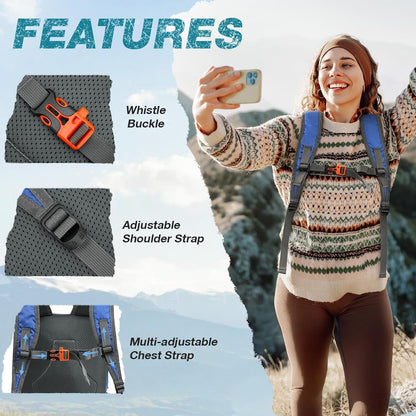 G4Free Packable Hiking Backpack 20L Lightweight Foldable Travel Daypack with Thickened Back Panel for Men Women(Blue)