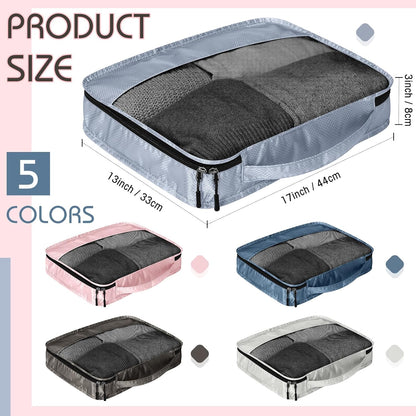 5 Pcs Packing Cubes for Suitcase Large Travel Cubes Carry on Luggage Organizer Bags for Clothes Accessories(L,Morandi)