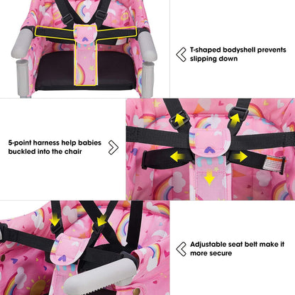 Hook On Chair, VEEYOO Clip On High Chair Folding Fast Table Chair with Storage Bag, Portable Baby Feeding Seat Attach to Table for Home and Travel