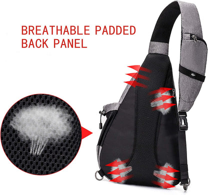 Water-Proof Sling bag/Crossbody Backpack/Shoulder Bag with USB Charging Port for Travel, Hiking, Cycling, Camping