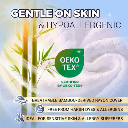 Royal Therapy King Memory Foam Pillows 2-Pack - Shredded Memory Foam Pillow for All Sleep Positions - Medium Firm Pillow with Adjustable Loft, Bamboo Rayon Cover, CertiPUR-US, Oeko-TEX Certified