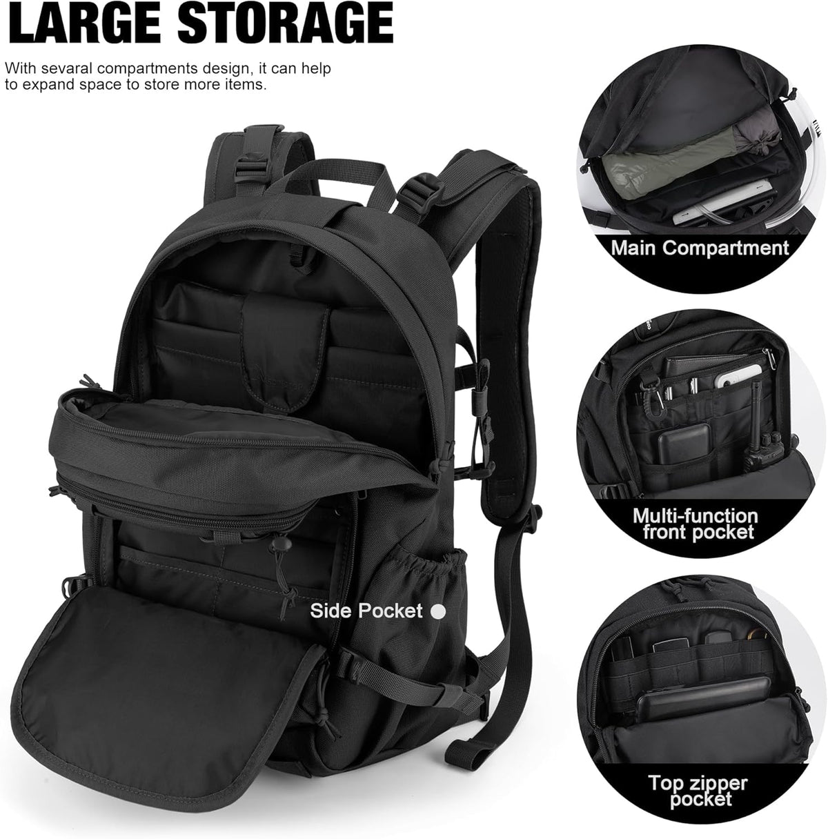 Mardingtop Tactical Military Backpack for Men,25L Molle Backpack, Cordura Backpack for Hiking,Camping