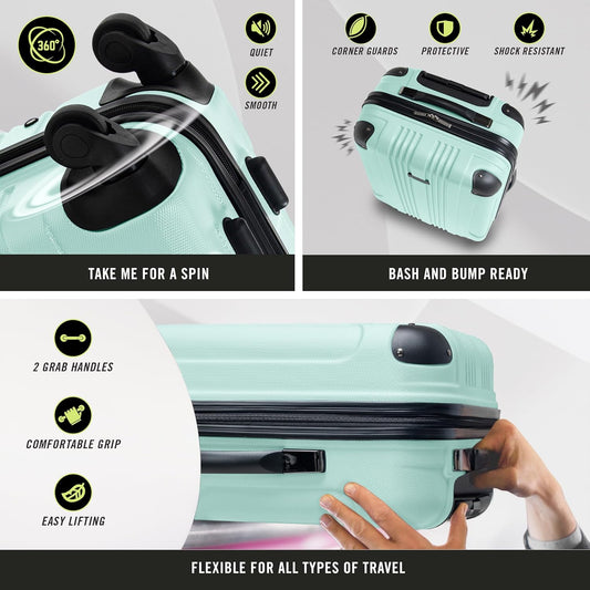 Kenneth Cole REACTION Out of Bounds, Mint Blue, 20-Inch Carry On