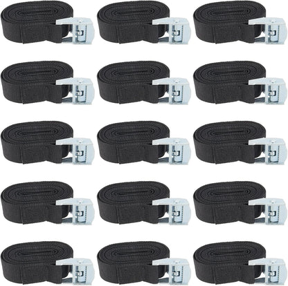 JOIKIT 15 Pack 6.5 Feet x 1 Inch Lashing Straps, Cam Buckle Tie Down Strap up to 660 Lbs for Kayak, Truck, Cargo, Car Roof Rack, Boat, Luggage
