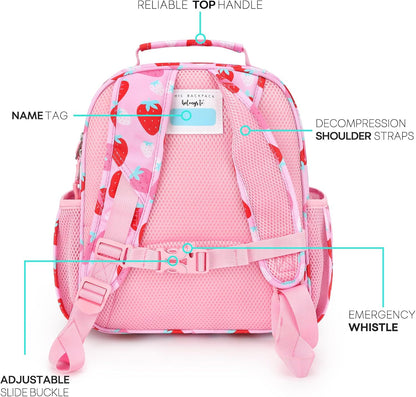 mibasies Girls Backpack 5-8: Lightweight Kids Backpacks for Girls - Girl Bookbag for Elementary School - Assorted Strawberry Pink