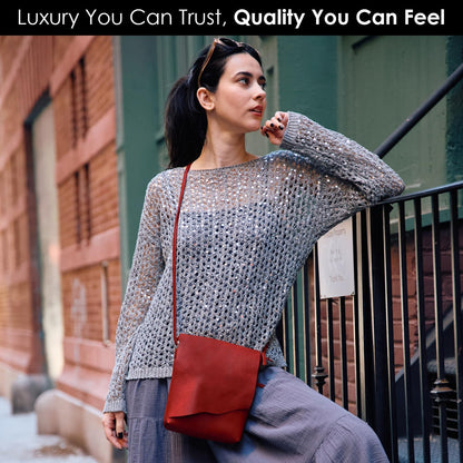 ili New York Leather Mini Sac Crossbody - Genuine Leather Crossbody Bags for Women with RFID Blocking, Adjustable Strap