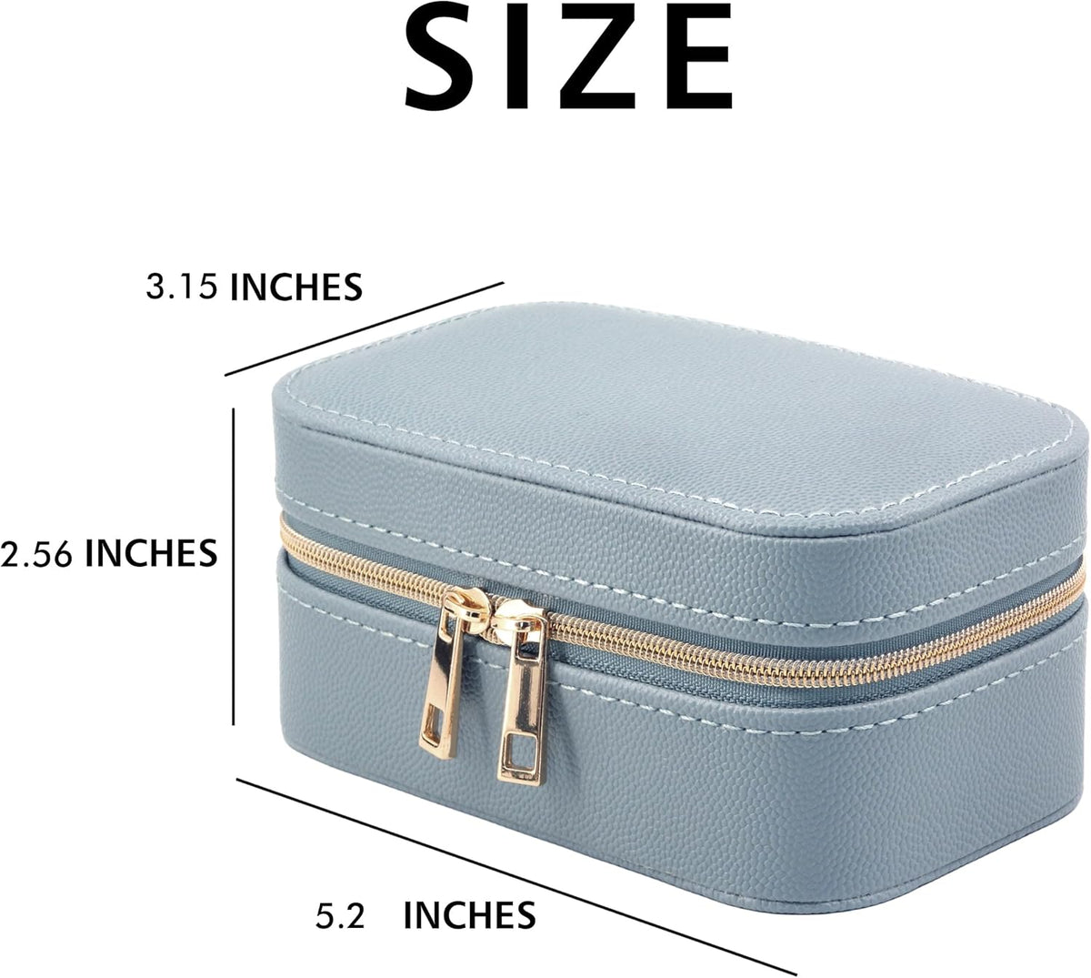 Travel Jewelry Case Bulk Of 4 For Women Weekend Trips, Gold Zip, PU Leather Compact Jewelry Organizer For Earring Bracelets Blue Travel Jewelry Box Set 4 Perfect For Small Bridesmaid Jewelry Box Gift