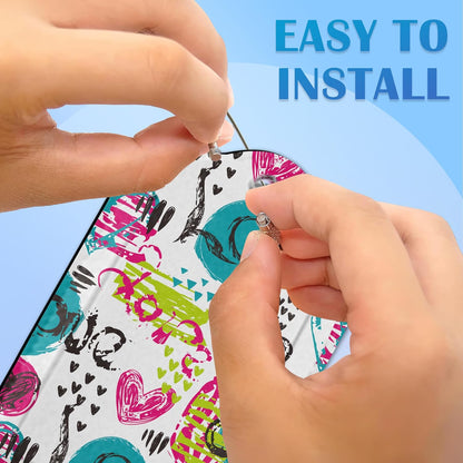 Abstract Colorful Colors Hearts 2 PCS Luggage Tags, Privacy Cover ID Label with Stainless Steel Loop and Address Card for Travel Bag Suitcase