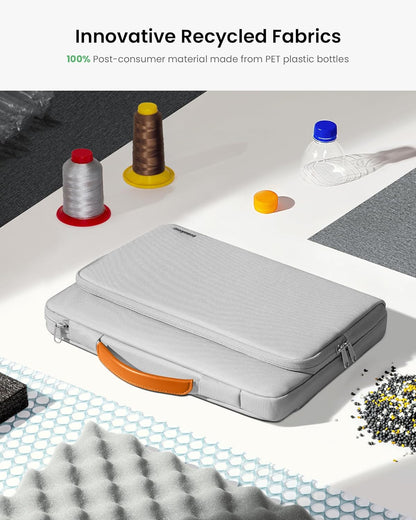 tomtoc 360° Protective Laptop Sleeve for 13.5-14.4 Inch Surface Laptop 6/5/Studio 2/1, Surface Book, Water-Resistant Shockproof Carrying Case Bag for Acer Aspire/Swift, ASUS Vivobook/Zenbook 14, Gray