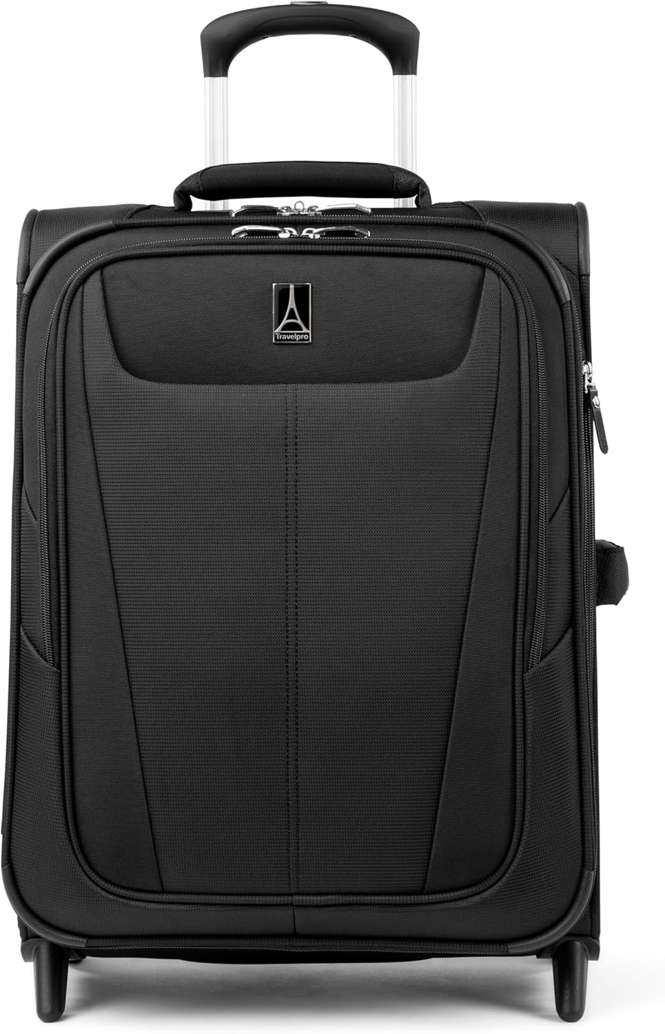 Travelpro Maxlite 5 Softside Expandable Upright 2 Wheel Carry on Luggage, Lightweight Suitcase, Men and Women, Black, Carry On 20-Inch