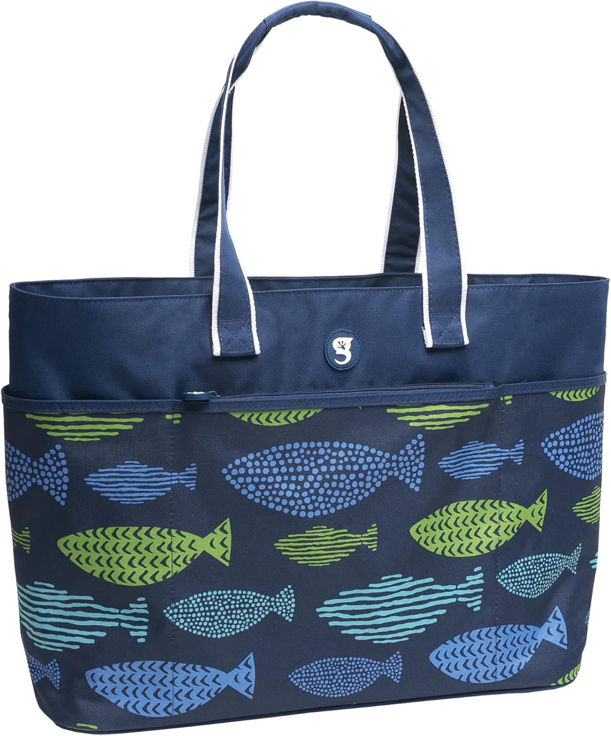 geckobrands Oversized Beach Tote – Large and Stylish Beach Bag with 4 Exterior Pockets and Zippered Internal Compartment