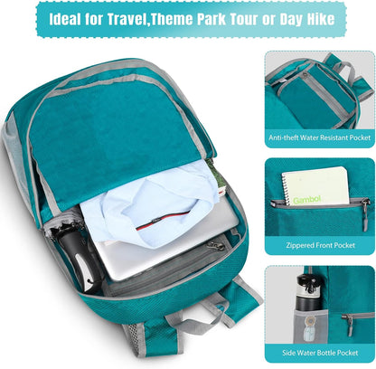 ZOMAKE Ultra Lightweight Hiking Backpack 20L, Packable Small Backpacks Water Resistant Daypack for Women Men(Lake Green)