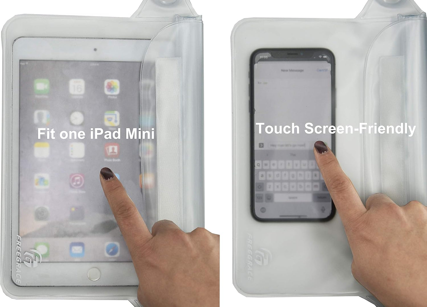 Freegrace Waterproof Pouches with Waist Strap / Pouch Case Bundle Set- Keep Your Phone & Valuables Dry and Safe - Waterproof Dry Bags for Boating Swimming Snorkeling Kayaking Beach Water Parks Pool