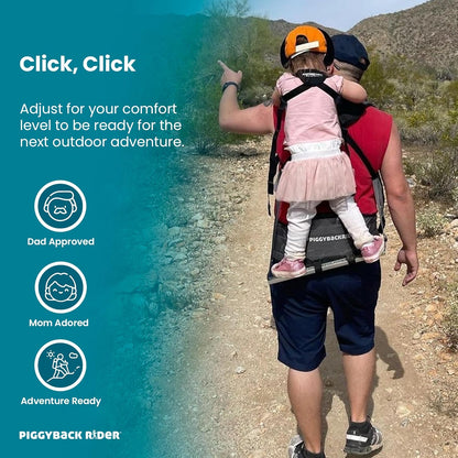 Piggyback Rider Hip Support Belt - Toddler Hiking Carrier’s Hip Belt for Backpack with Buckle Closure - Convenient Parent Support for Trekking, Parks, Events & Travel
