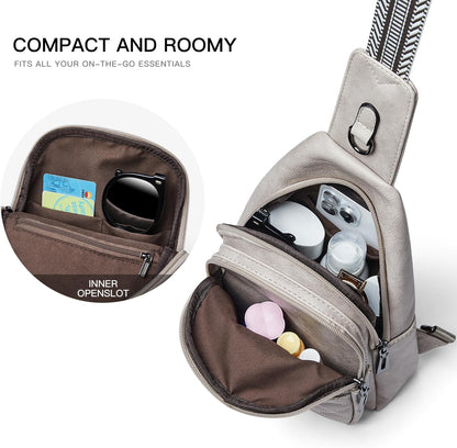 Sling Bag For Women Fanny Pack Crossbody Travel Shoulder Belt Bags Tote Backpack Purse Faux Leather