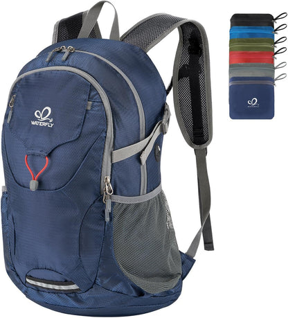 WATERFLY Lightweight Packable Hiking Backpack: 30L Foldable Travel Daypack Ultralight Camping Day Pack for Woman Man