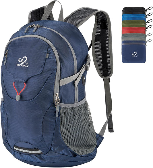 WATERFLY Lightweight Packable Hiking Backpack: 30L Foldable Travel Daypack Ultralight Camping Day Pack for Woman Man