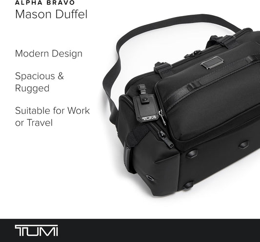 TUMI - Alpha Bravo Mason Duffel - Men's Weekender, Gym and Overnight Travel Bag - Fits Up To 15" Laptop - 11.0" X 19.5" X 10.3" - Black