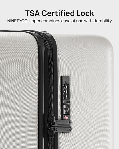 Luggage Sets 2 Piece, Carry On Luggage Airline Approved, Large Checked Trunk Luggage with Smooth Spinner Wheels, Hard Case PC Suitcase Sets, TSA Approved, 20in/29in (Pearl White, Hudson)