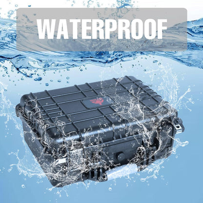 16x 12.8x 6.8 Inch Hard Case, Portable Weather Waterproof Protective Camera Case with Customizable Foam, Fit Use of Drones, Camera, Equipments, Black