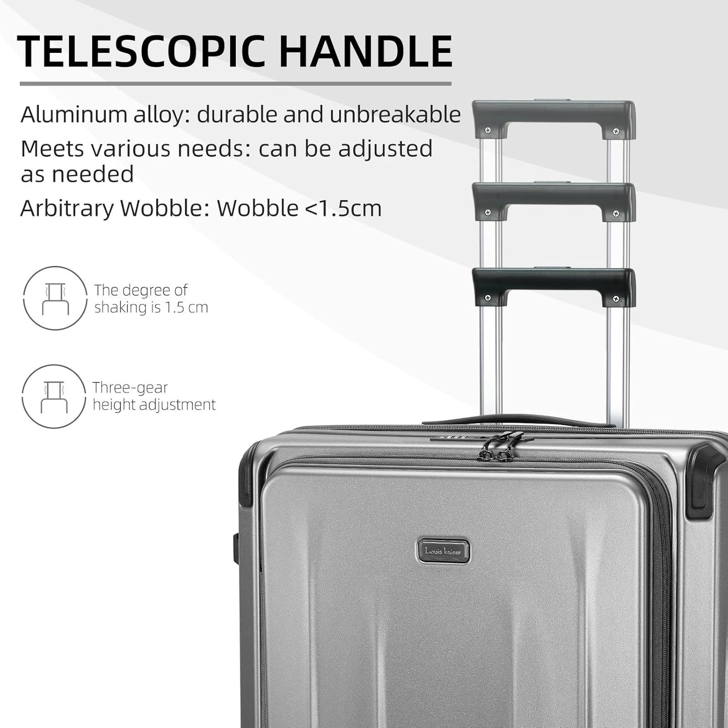 Premium Carry On Luggage, 29 Inch Top Opening Aluminum Frame Airline Approved ABS+PC Hard Shell Suitcases with Silent Wheels, TSA Lock, Front Pocket & Wet-dry Separated Six-piece set