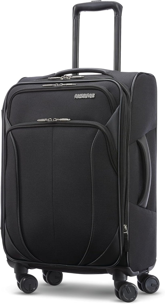 American Tourister 4 KIX 2.0 Expandable Softside Luggage with Spinner Wheels, 20 SPINNER, BLACK