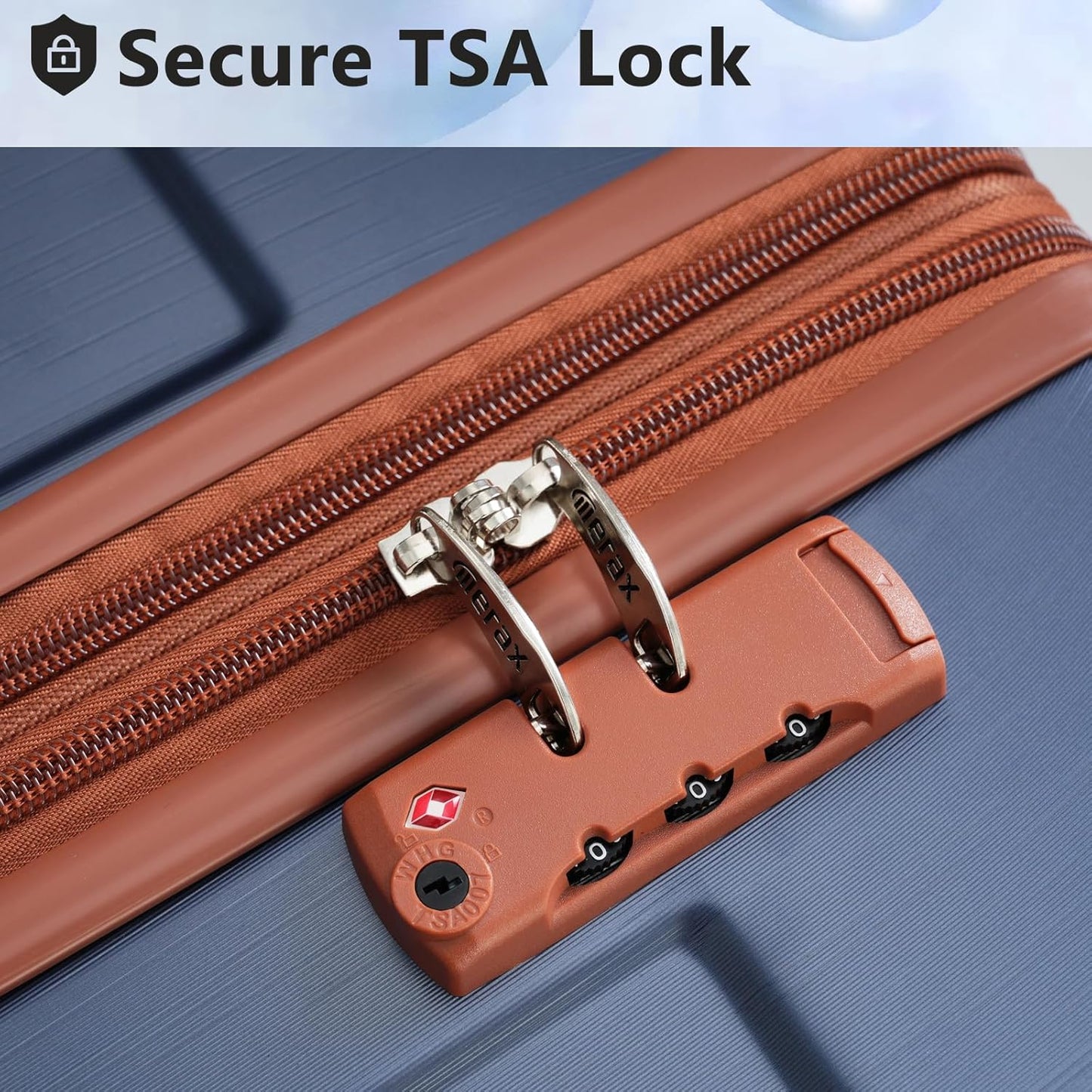 Merax Luggage Set 3 Piece Expandable Lightweight Suitcases with Spinner Wheels, Corner Guards (Inky Blue, 20/24/28)