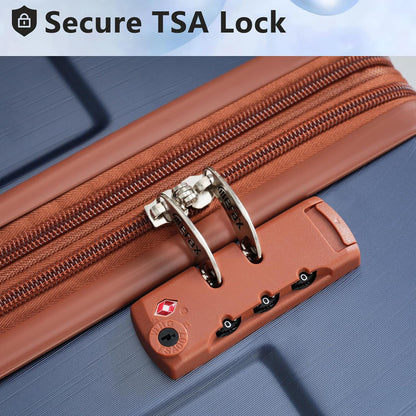 Merax Luggage Set 3 Piece Expandable Lightweight Suitcases with Spinner Wheels, Corner Guards (Inky Blue, 20/24/28)