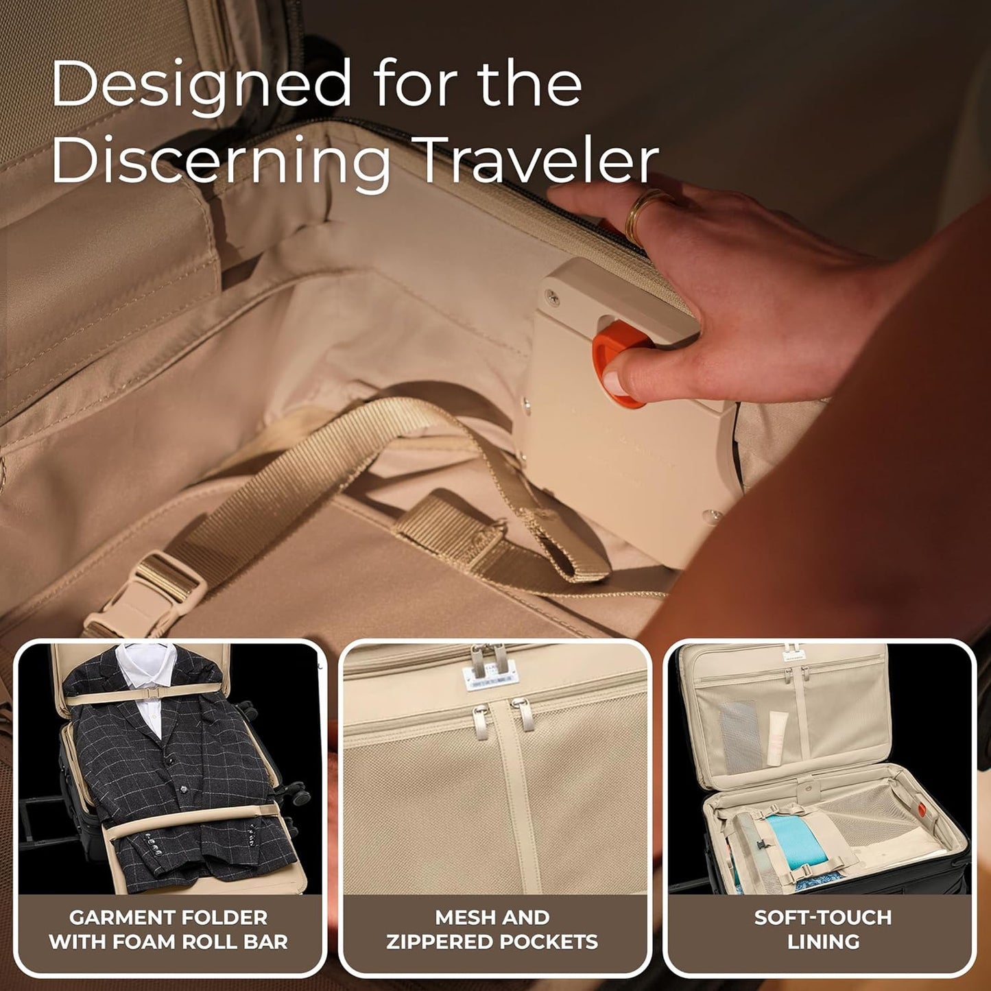 Briggs & Riley Essential 22" Carry On Expandable Spinner - Luggage for Travel, Suitcases with Wheels, Softside Rolling Bag for Men & Women, Self-Repairing Zipper - Baseline Collection, Navy