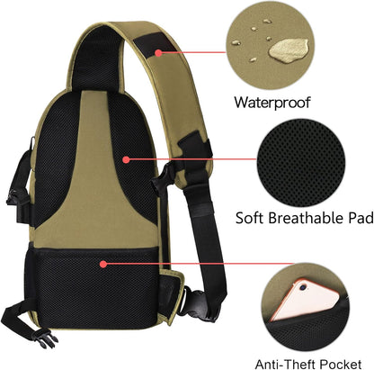 MOSISO Camera Sling Bag, DSLR/SLR/Mirrorless Camera Backpack Case Shockproof Photography Backpack with Tripod Holder & Removable Modular Inserts Compatible with Canon/Nikon/Sony/Fuji