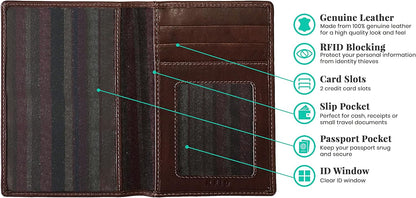 Personalized Monogrammed Toffee Leather RFID Passport Wallet