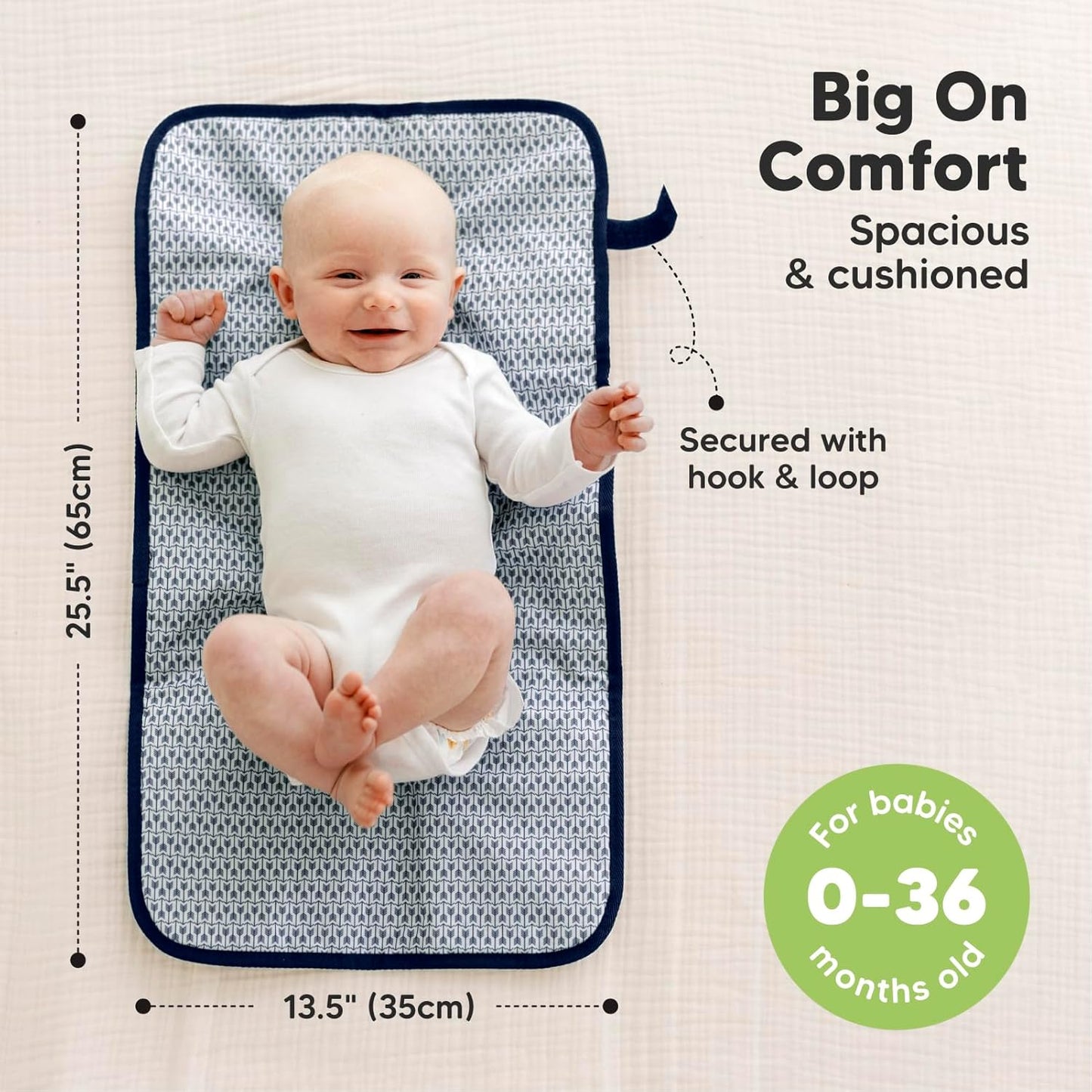 KeaBabies Portable Diaper Changing Pad, Easy Wipe Clean - Foldable Waterproof Baby Changing Mat for Diaper Bag, Compact, Lightweight, 25x13 Baby Changer Travel Essential, Machine Washable (Planets)