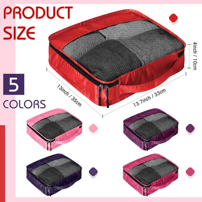 5 Pcs Packing Cubes for Suitcase Large Travel Cubes Carry on Luggage Organizer Bags for Clothes Accessories(M,Purple)