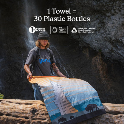 Nomadix Original Towel - Perfect for Beach, Pool, Travel, Camping, Yoga - Made with Recycled Materials - Super Absorbent - Sand Resistant