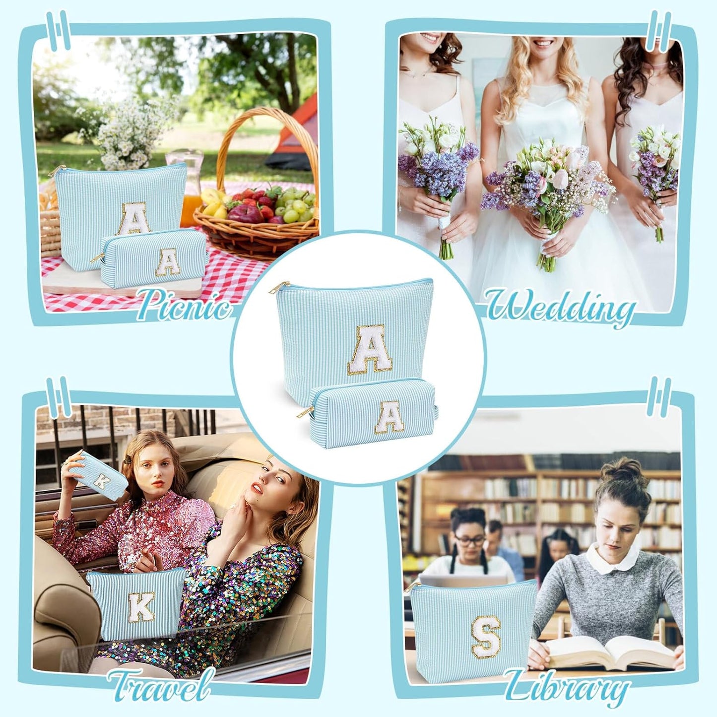 YOOLIFE Gifts for Girls, Teenage Gift Ideas | Personalized Makeup Bag for Girls, Initials, 7-16 Years Old