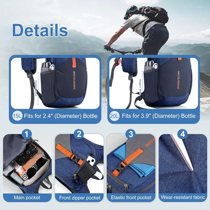 20L Small Hiking Backpack for Men Women Foldable Packable Back Pack Ultralight Hiking Daypack for Travel Camping Outdoor, Navy Blue