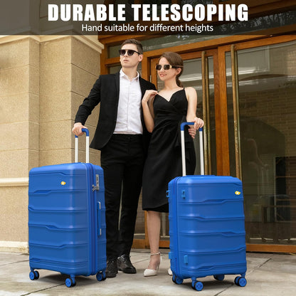 28 Inch Luggage with Spinner Wheels, Large Hard Shell Suitcase, Lightweight PP Luggages with TSA Lock, Checked-Large Suitcases 28-Inch, Blue