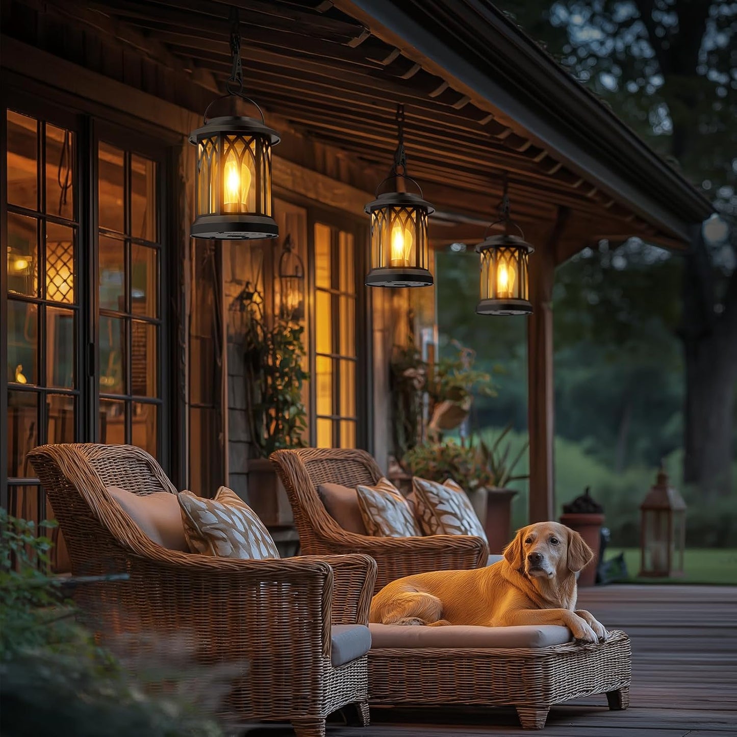 6 Pack Solar Lanterns Outdoor Waterproof - Hanging Lanterns Decorative Outdoor Patio Decor with Clip Solar Lantern for Outside - Outdoor Lanterns for Patio Garden Waterproof Gifts for Women Mom Family