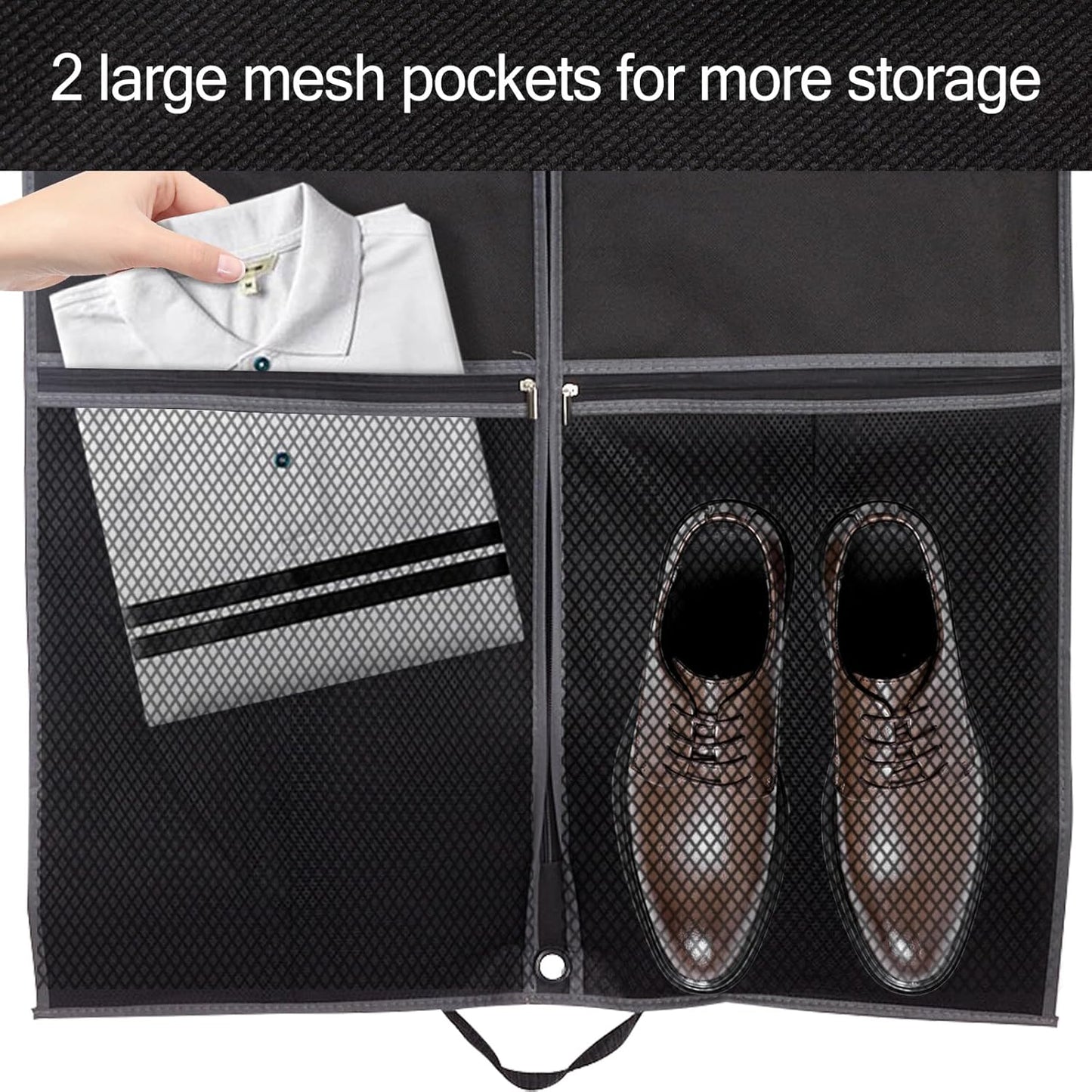 43" Garment Bag for Travel and Storage, Suit Bag with Duffle Design, Ideal for Hanging Clothes, Blazers, Dresses, Coats, and Wardrobes (1 Pack)