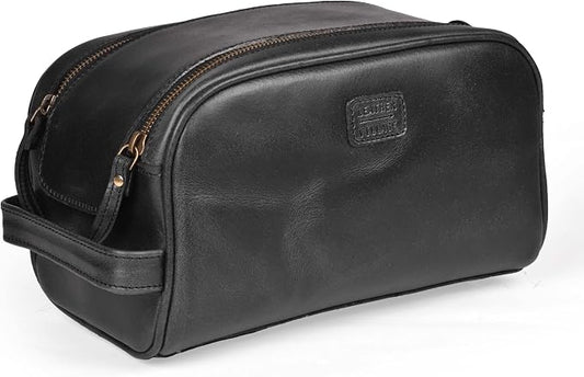 LEATHER VILLAGE Premium Leather Toiletry Travel Pouch - Image 2