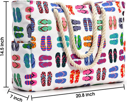 Becokan Beach Bags for Women Large Waterproof Beach Tote Bag Zipper Beach Bags Waterproof Sandproof Swim Pool Bag Large Tote