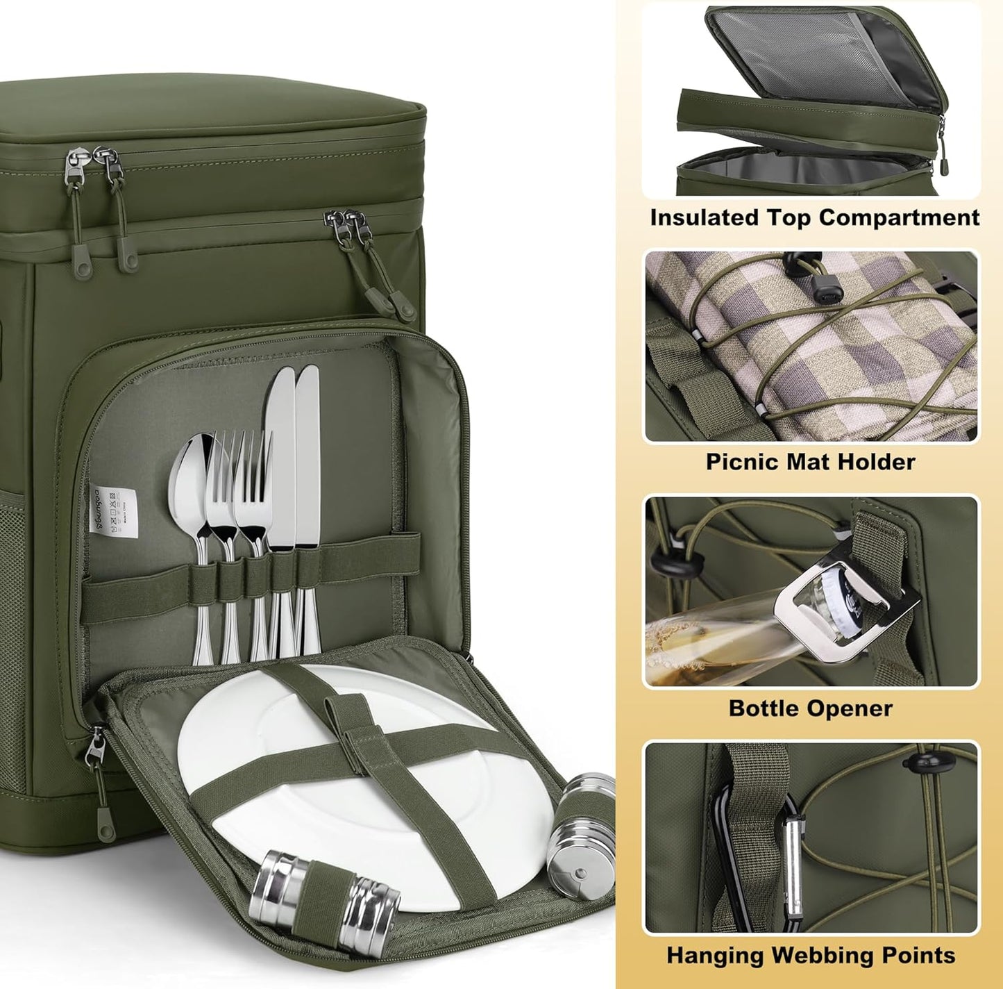 42Cans Cooler Backpack Insulated Leak Proof for Men & Women, Large Waterproof Backpack Cooler for Beach, Picnic, Outdoor, Leakproof, Multi-Functional