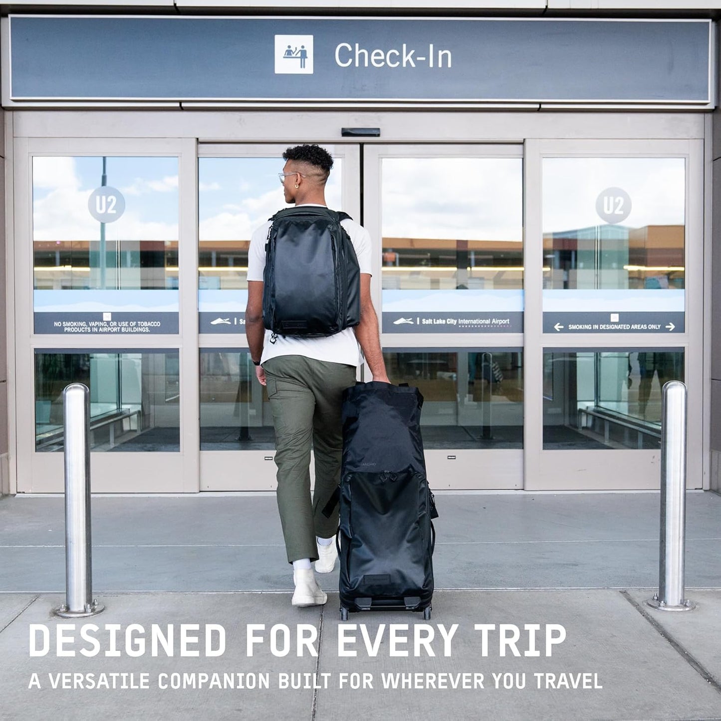 WANDRD TRANSIT Travel Backpack (35L): Expandable Carry-On Travel Backpack – Weather-Resistant, Laptop Compartment, Dual Side Access & Camera Cube Compatible Adventure Bag