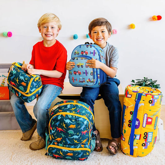 Wildkin 12-inch Kids Backpack – Padded, Adjustable, Ideal for Daycare & Travel - Trains, Planes, and Trucks