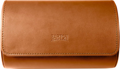 Barton Leather Watch Roll for 2 Watches | Convenient Organizer Case for Travel & Storage | Fits Classic & Smart Watches (Up to 46mm) | Compact, Durable, Lightweight, Stylish - Brown