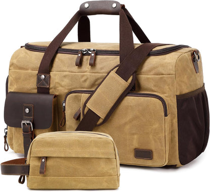 Travel Duffle Bag Weekender Bag with Shoe Compartment Overnight Bag for Men Travel Bag Carry On Lugguage Brown