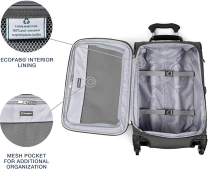 Travelpro Maxlite 5 Softside Expandable Carry on Luggage with 4 Spinner Wheels, Lightweight Suitcase, Men and Women, Shadow Grey, Compact Carry on 20-Inch