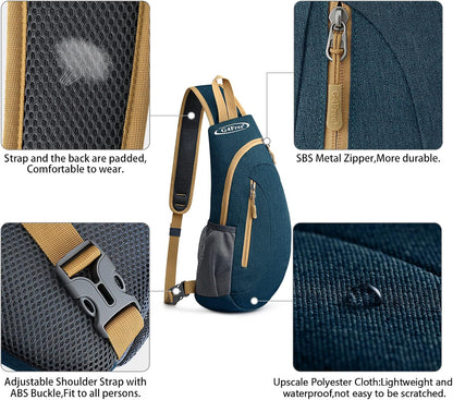 G4Free Sling Bag for Men Women, Small Crossbody Backpack Lightweight Chest Shoulder Bags for Travel, Outdoor and Sports (Dark blue)