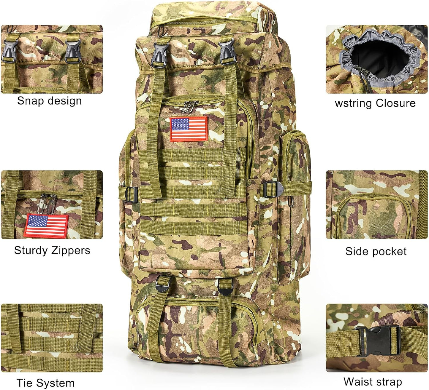 Survival Gear Professional Kit and Large Camping Backpack,First Aid Kit for Adventure Outdoor Hiking Accessories